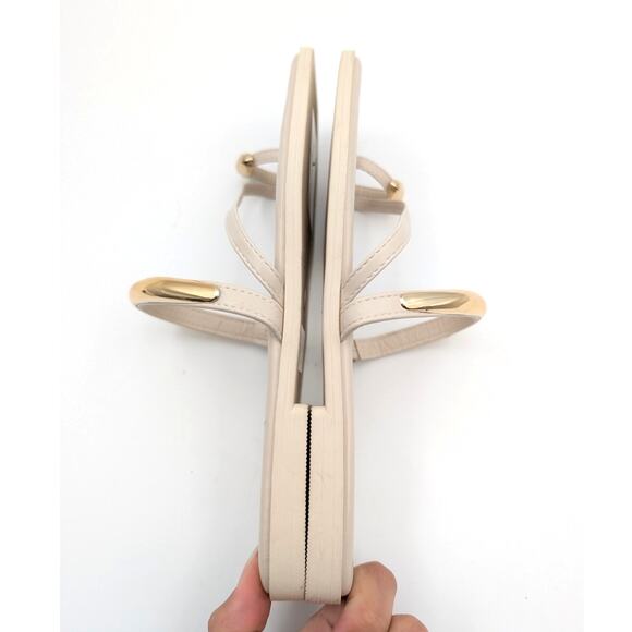 Steve Madden Arley Flip Flop Sandals Women's Beige/Gold Size US10M EU41 - Picture 9 of 10